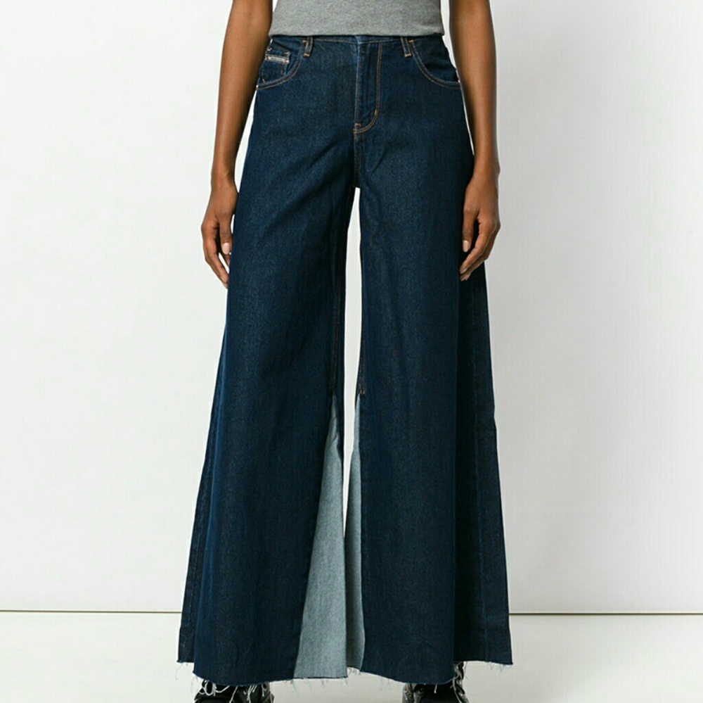 Extreme Wide Leg Jeans Dark Denim 2Tone 34"Inseam